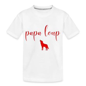 Wolf Daddy - Kids' Premium Organic T-Shirt - white - Front
