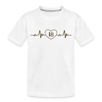 18th Birthday Heart 18 - Kids' Premium Organic T-Shirt - white - Front