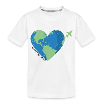 Heart traveler -travel addict - Kids' Premium Organic T-Shirt - white - Front