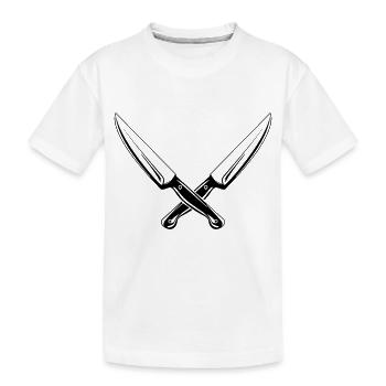 messer 2 - Kinder Premium Bio T-Shirt - Weiß - Vorne