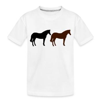 Chevaux - T-shirt bio Premium Enfant - blanc - Devant