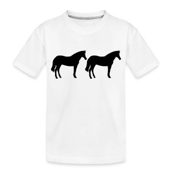 Chevaux - T-shirt bio Premium Enfant - blanc - Devant