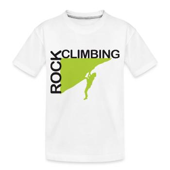 Rock Climbing - Kids' Premium Organic T-Shirt - white - Front
