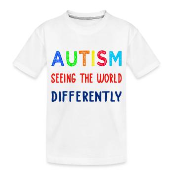 Autisme voir différemment - T-shirt bio Premium Enfant - blanc - Devant