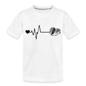 Sushi Puls Herz Liebe - Kinder Premium Bio T-Shirt - Weiß - Vorne