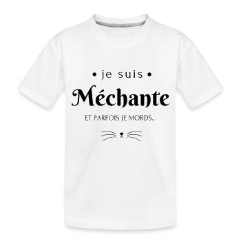 Je suis méchante et parfois je mords - T-shirt bio Premium Enfant - blanc - Devant