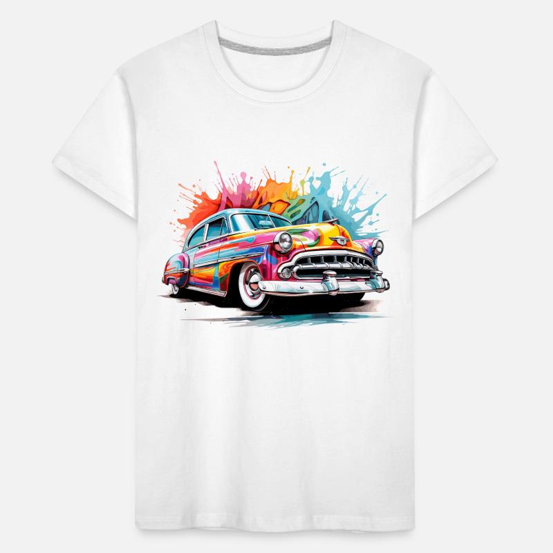 bunter Oldtimer Kinder Premium Bio T-Shirt