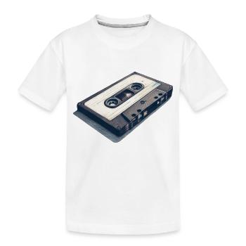 Musik und Kassette der 90er-Jahre-Retro - Kinder Premium Bio T-Shirt - Weiß - Vorne