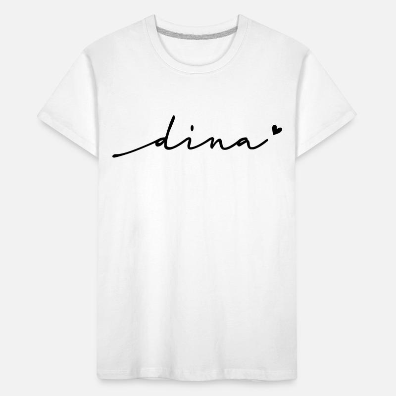 Dina Cursive Name Kids' Premium Organic T-Shirt