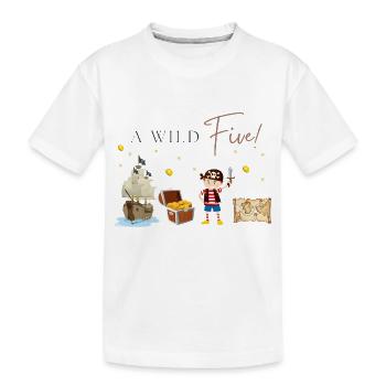 A wild five piratenhafter Geburtstag - Kinder Premium Bio T-Shirt - Weiß - Vorne