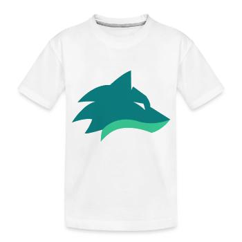 Wolf Logo - Kids' Premium Organic T-Shirt - white - Front