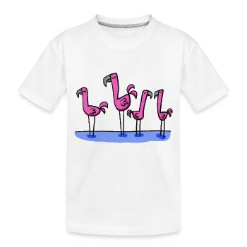Quatre flamants roses - T-shirt bio Premium Enfant - blanc - Devant