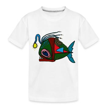 anglerfisch - Kinder Premium Bio T-Shirt - Weiß - Vorne
