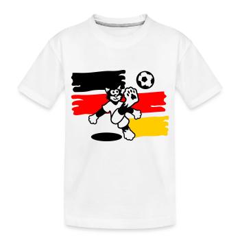 Soccer Cat Deutschland - Kinder Premium Bio T-Shirt - Weiß - Vorne
