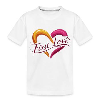 ERSTE LIEBE - Kinder Premium Bio T-Shirt - Weiß - Vorne