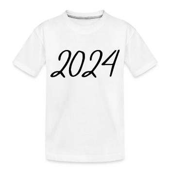 2024 Jahreszahl Datum Zahl Anno Kalenderjahr USA - Kinder Premium Bio T-Shirt - Weiß - Vorne