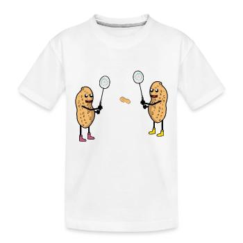 Witzig Erdnuss Tennis Tennisspieler Erdnüsse Sport - Kinder Premium Bio T-Shirt - Weiß - Vorne