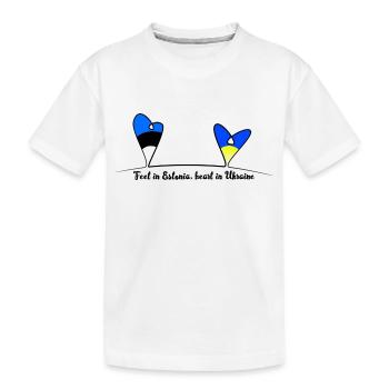 Feet in Estonia, heart in Ukraine - Kinder Premium Bio T-Shirt - Weiß - Vorne