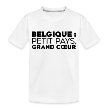 Belgium. Small country, big heart! - Kids' Premium Organic T-Shirt - white - Front