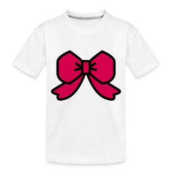Schleife mit rotem Band - Kinder Premium Bio T-Shirt - Weiß - Vorne