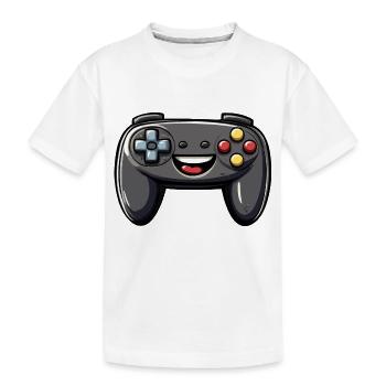 Fun controller for gamers - Kids' Premium Organic T-Shirt - white - Front