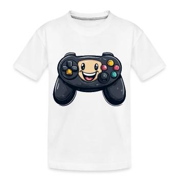 Fun controller for gamers - Kids' Premium Organic T-Shirt - white - Front