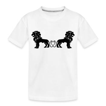 Löwen - Kinder Premium Bio T-Shirt - Weiß - Vorne