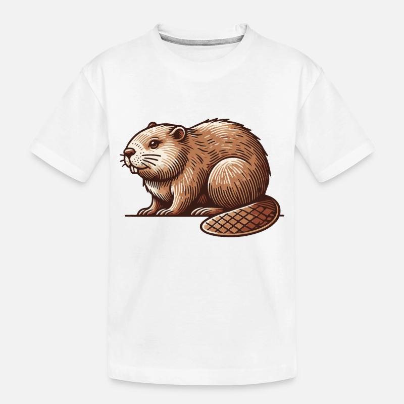 Biber - Kinder Premium Bio T-Shirt - Weiß