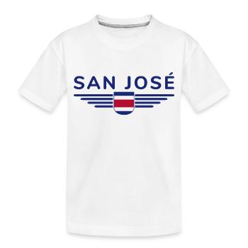San José T-Shirt – Costa Rica Vibes - Kinder Premium Bio T-Shirt - Weiß - Vorne