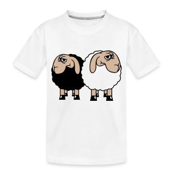 2 Schafe Gucken Skeptisch Beleidigte Freunde Team - Kinder Premium Bio T-Shirt - Weiß - Vorne