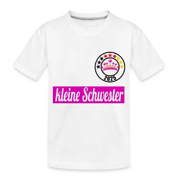 kleine Schwester 2025 - Kinder Premium Bio T-Shirt - Weiß - Vorne