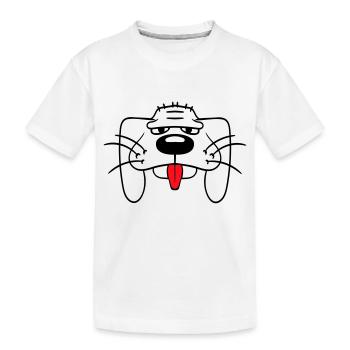 Visage de chien Drôle Mignon Langue Sortant Tête - T-shirt bio Premium Enfant - blanc - Devant