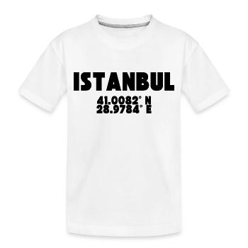 Istanbul - Design mit Koordinaten - Kinder Premium Bio T-Shirt - Weiß - Vorne