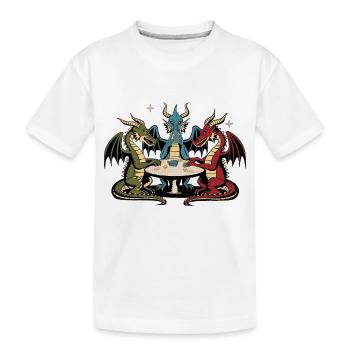 Drachen-Spielkarten - Kinder Premium Bio T-Shirt - Weiß - Vorne