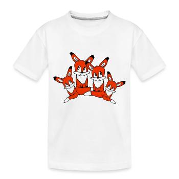4 Foxes Family Four Parents Children Mom Dad Cute - Kids' Premium Organic T-Shirt - white - Front