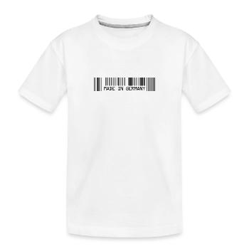 Fabriqué en Allemagne - Deutschland - Code-barres - Strichco - T-shirt bio Premium Enfant - blanc - Devant