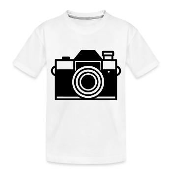 Camera - Kids' Premium Organic T-Shirt - white - Front