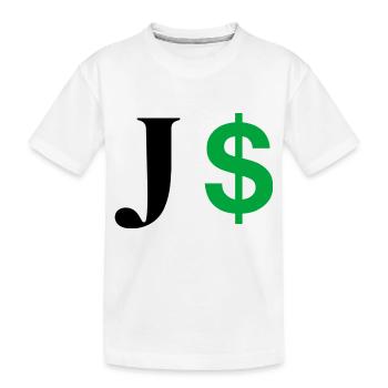 Lettre j dollar - T-shirt bio Premium Enfant - blanc - Devant