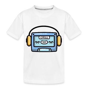 Cassette musicale relaxante avec des écouteurs - T-shirt bio Premium Enfant - blanc - Devant