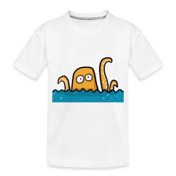 Giant octopus - Kids' Premium Organic T-Shirt - white - Front