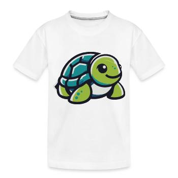 Grüne Landschildkröte - Kinder Premium Bio T-Shirt - Weiß - Vorne