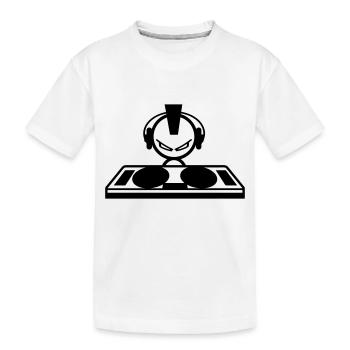 DJ - Kids' Premium Organic T-Shirt - white - Front