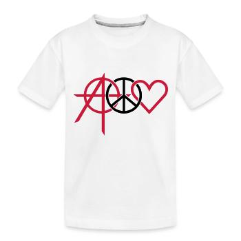 anarchy peace love (2c) - Kids' Premium Organic T-Shirt - white - Front
