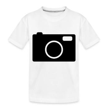 camera - Kids' Premium Organic T-Shirt - white - Front