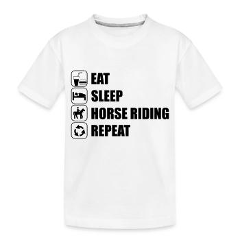 Eat Sleep Horse Riding - T-shirt bio Premium Enfant - blanc - Devant