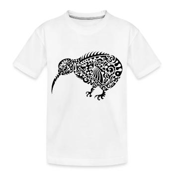 Kiwi Maori - Kinder Premium Bio T-Shirt - Weiß - Vorne