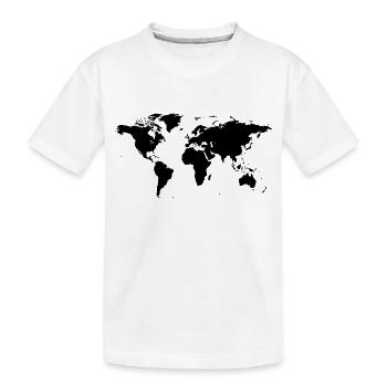 map of the world - Kids' Premium Organic T-Shirt - white - Front