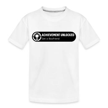 Get a Boyfriend - Kids' Premium Organic T-Shirt - white - Front