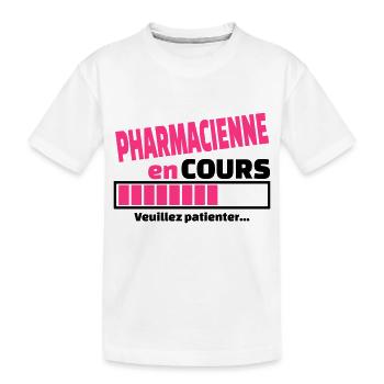pharmacienne en cours - T-shirt bio Premium Enfant - blanc - Devant
