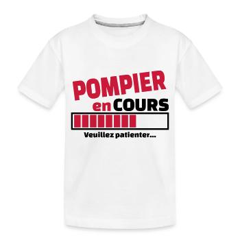 pompier en cours - T-shirt bio Premium Enfant - blanc - Devant